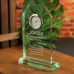 Zdjęcie produktu Time - grawerowana szklana statuetka z zegarem na dowolną okazję