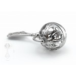 Zdjęcie produktu Metryczka na Chrzest - grawerowana grzechotka ze srebra / pozłacana