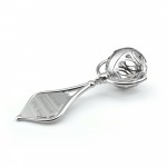 Zdjęcie produktu Metryczka na Chrzest - grawerowana grzechotka ze srebra / pozłacana