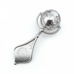 Zdjęcie produktu Metryczka na Chrzest - grawerowana grzechotka ze srebra / pozłacana