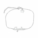 Zdjęcie produktu Imienna bransoletka z zawieszką wykonana ręcznie ze srebra
