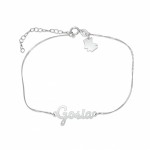 Zdjęcie produktu Imienna bransoletka z zawieszką wykonana ręcznie ze srebra