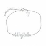 Zdjęcie produktu Imienna bransoletka z zawieszką wykonana ręcznie ze srebra