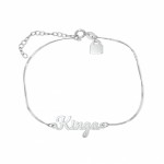 Zdjęcie produktu Imienna bransoletka z zawieszką wykonana ręcznie ze srebra