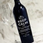 Zdjęcie produktu Keep Calm & Wszystkiego Najlepszego - grawerowane wino dla Pary Młodej