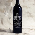 Zdjęcie produktu Keep Calm & Wszystkiego Najlepszego - grawerowane wino dla Pary Młodej