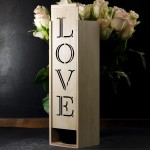 Zdjęcie produktu Gift - drewniana skrzynka do wina z napisem LOVE