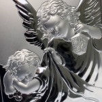 Zdjęcie produktu Aniołek - srebrny obrazek z personalizacją na Chrzest