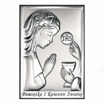 Zdjęcie produktu Dziewczynka - grawerowany obrazek srebrny na I Komunię Świętą dla dziewczynki