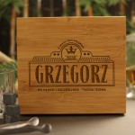 Zdjęcie produktu Pij Długo i Szczęśliwie - grawerowany zestaw do whisky na Dzień Chłopaka