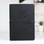 Zdjęcie produktu Motyl - grawerowany notatnik brązowy lub czarny z personalizacją