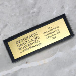 Zdjęcie produktu Gratulacje Gratulacje - grawerowany długopis z pieczątką HERI złoty