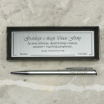 Zdjęcie produktu Personalizowany srebrny długopis z pieczątką HERI z personalizacją