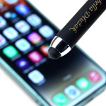 Zdjęcie produktu Personalizowane pióro kulkowe HERI z pieczątką czarno - srebrne