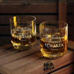 Zdjęcie produktu The Gentleman - zestaw 2 grawerowanych szklanek do whisky z personalizacją