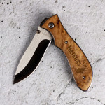 Zdjęcie produktu Grawerowany scyzoryk z drewnianą rączką i personalizacją