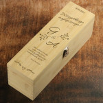 Zdjęcie produktu Grawerowane wino w zestawie ze skrzynką z przyborami do wina na Ślub