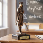 Zdjęcie produktu Statuetka absolwentki z tabliczką - pamiątka ukończenia szkoły