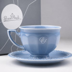 Zdjęcie produktu Personalizowana filiżanka kombi Rosenthal Maria en Vogue Blue z monogramem
