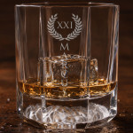 Zdjęcie produktu Personalizowany zestaw 2 kryształowych szklanek do whisky Rosenthal Versace Crystal Lumiere - Grawer Rzymski