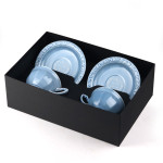 Zdjęcie produktu Państwo Młodzi - grawerowany zestaw kawowy Rosenthal Maria en Vogue Blue z personalizacją na Ślub