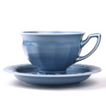 Zdjęcie produktu Państwo Młodzi - grawerowany zestaw kawowy Rosenthal Maria en Vogue Blue z personalizacją na Ślub