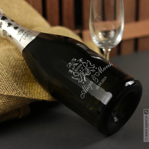 Wstęga Miłości - personalizowane wino musujące Prosecco z grawerunkiem z okazji rocznicy