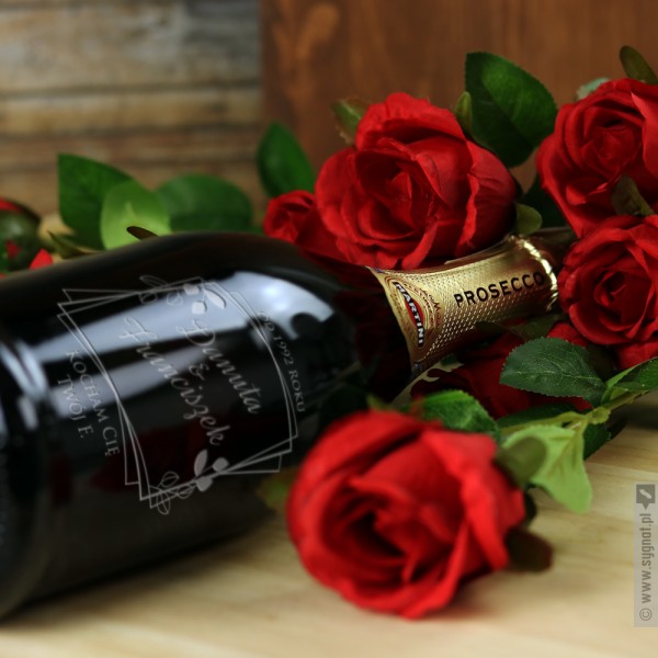 List Miłosny - grawerowane wino musujące Prosecco z personalizacją dla ukochanej osoby