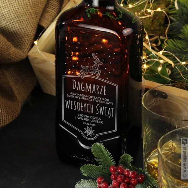 Wesoły Renifer - grawerowana whisky Ballantine's na Święta