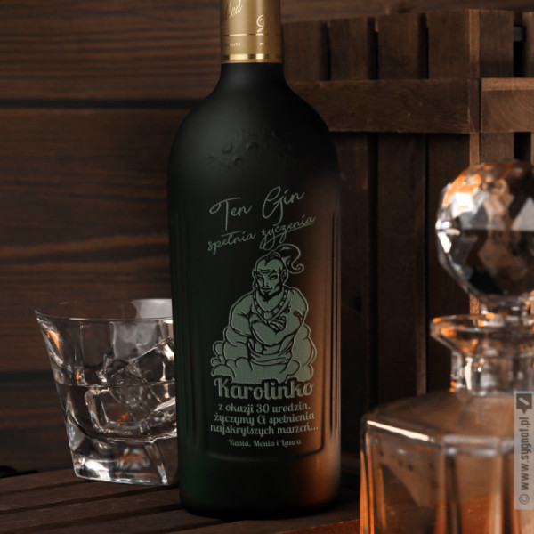 Dżin - grawerowany gin Lubuski Gold Edition z personalizacją dla niej