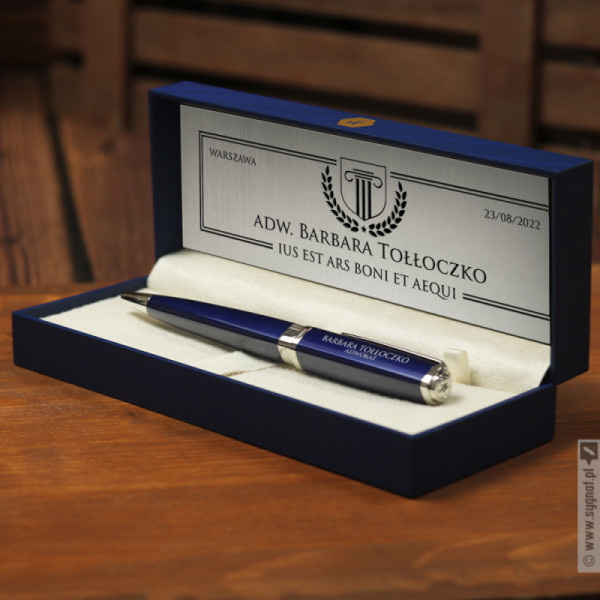 Grawerowany długopis Waterman z personalizacją dla adwokata