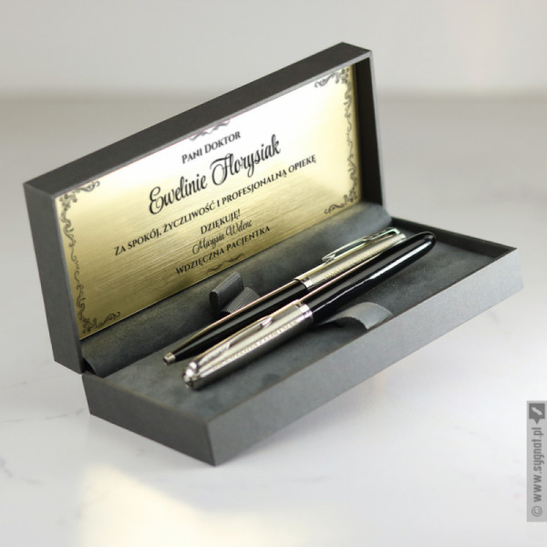 Zestaw Parker personalizowane pióro i długopis w grawerowanym etui