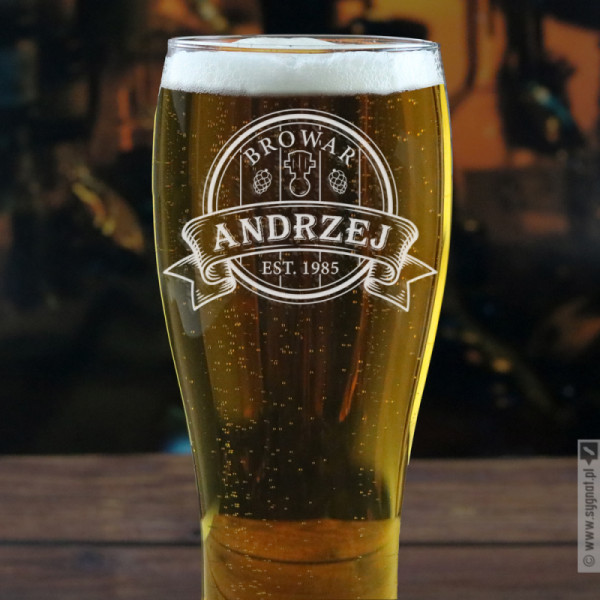 Browar - grawerowana szklanka do piwa z personalizacją