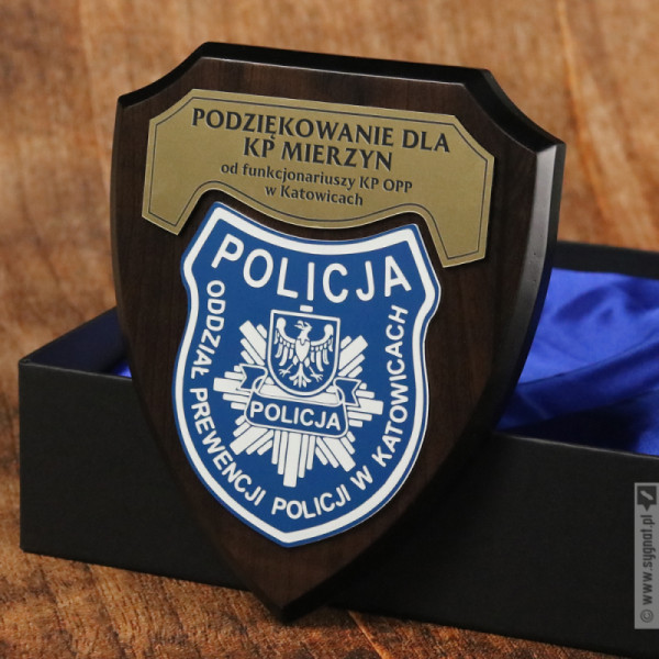 Personalizowany dyplom z podziękowaniem dla Policji