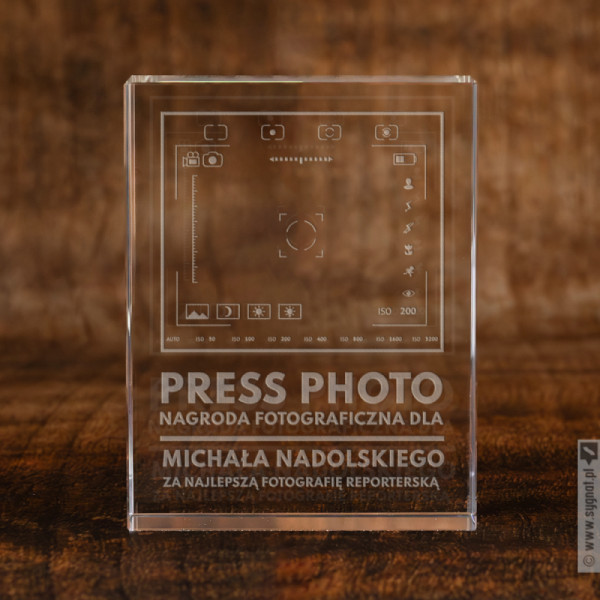 Szklana statuetka - Nagroda dla Fotografa