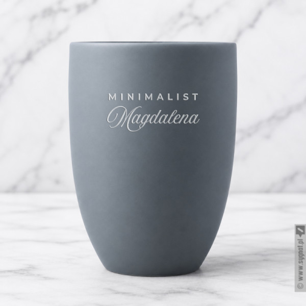 Minimalist – personalizowany kubek Rosenthal The Mug+ Comfort Blue z imieniem