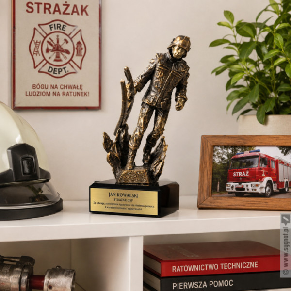 Odwaga w ogniu – personalizowana statuetka dla strażaka