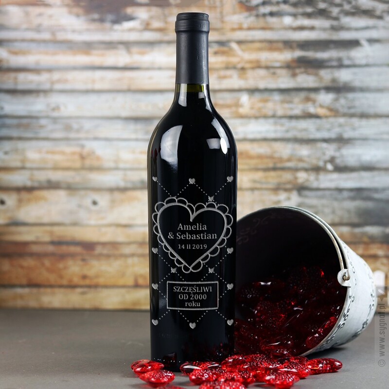 Zdjęcie produktu Walentynka - grawerowane wino z presonalizacją dla ukochanej osoby