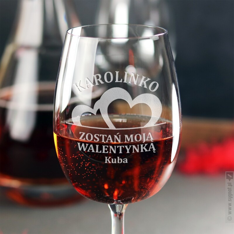 Zdjęcie produktu Dwa Serca - personalizowany kieliszek do wina dla ukochanej osoby