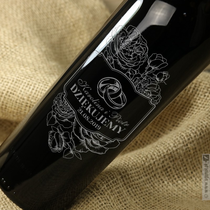 Zdjęcie produktu Podziękowanie za Ślub - grawerowane wino z personalizacją