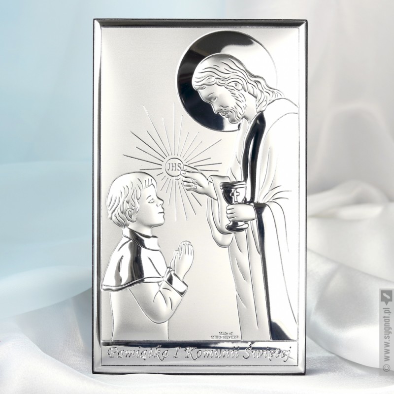 Zdjęcie produktu Chłopiec z Jezusem - personalizowana pamiątka I Komunii Świętej dla chłopca