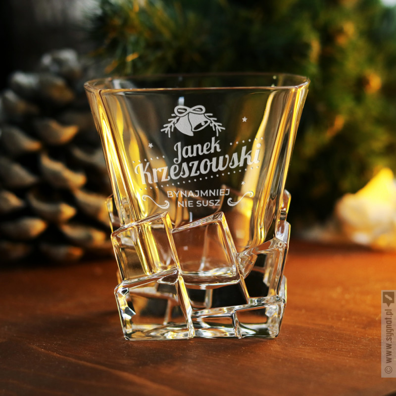 Zdjęcie produktu Nie Susz - grawerowana szklanka do whisky z personalizacją na Święta